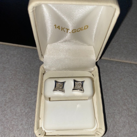 14k White Gold Pave Diamond Baguette Stud Earrings Avianne Trax NYC Mr Flawless - Picture 7 of 10